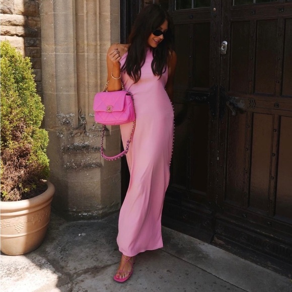 Zara Satin Effect Buttoned Dress Size Large - Picture 3 of 7